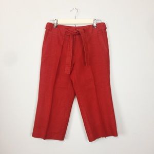Talbots Red Irish Linen capri pants | 6P